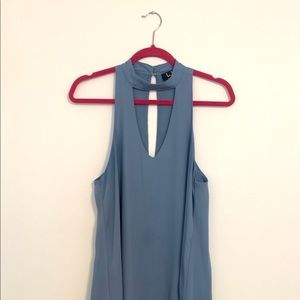Lulu’s Blue Deep V Cocktail Dress
